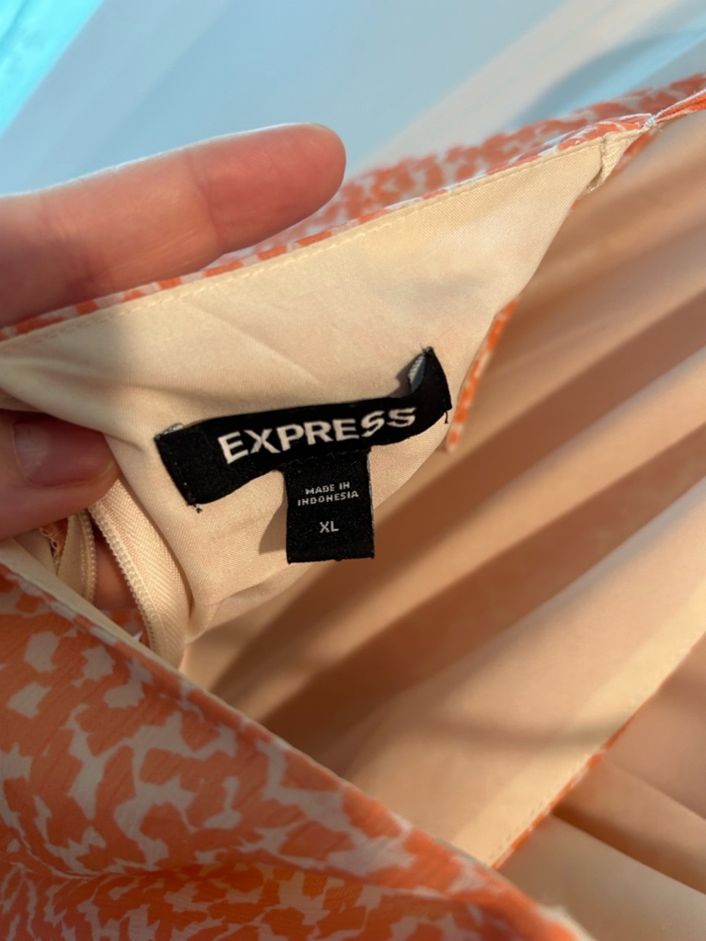 Express Peach Ruffle High-Low Wrap Dress - Picture 3 of 5